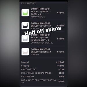 skims for the half off & low 📲📲